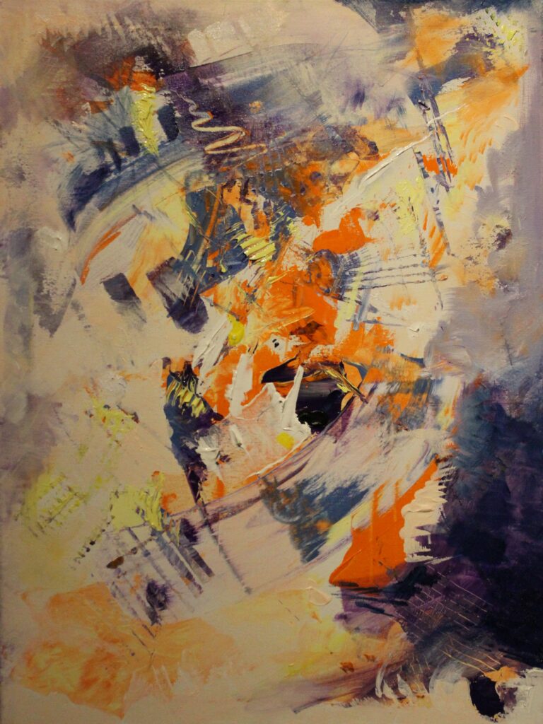 Abstract expression painting titled, “Abstract # 101 by Gerald Lloyd Wood. This was his first acrylic painting. (Courtesy of personal art collection of Ann F. Wheat.) Thought for the day, “Diversity has the beauty of a masterful painting.” 